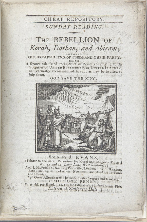 The tile page of The Rebellion of Korah, Dathan, and Abiram