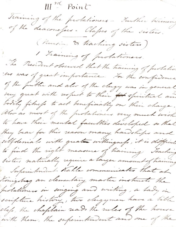 Note on deaconess training