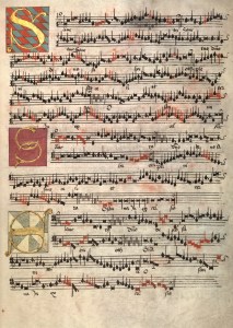 Page of music from the Arundel Choirbook (MS 1)