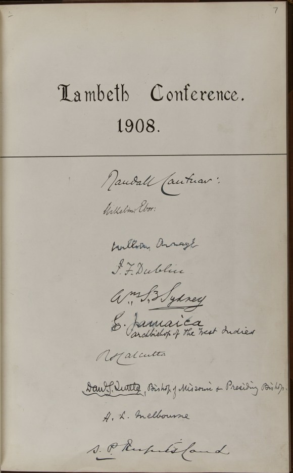 Lambeth Conference autograph book 1908
