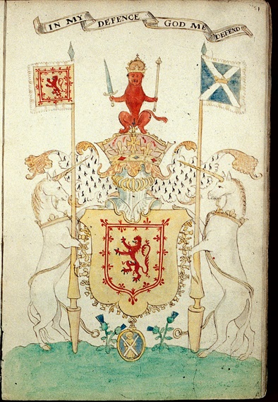 Achievement of Scotland, fol. 1r.