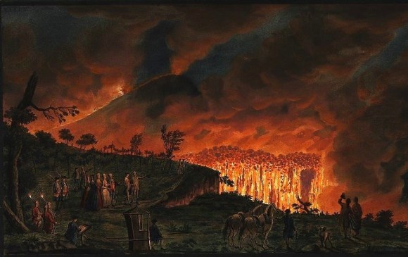 Lava flowing towards the town of Resina