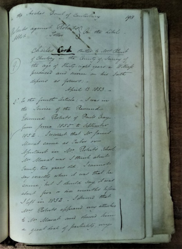 “Edward R., of St. Paul's Cray, Kent v. Elizabeth Ann R.; divorce (adultery), 1852”, (Arches/EEE/72, Lambeth Palace Library, London).