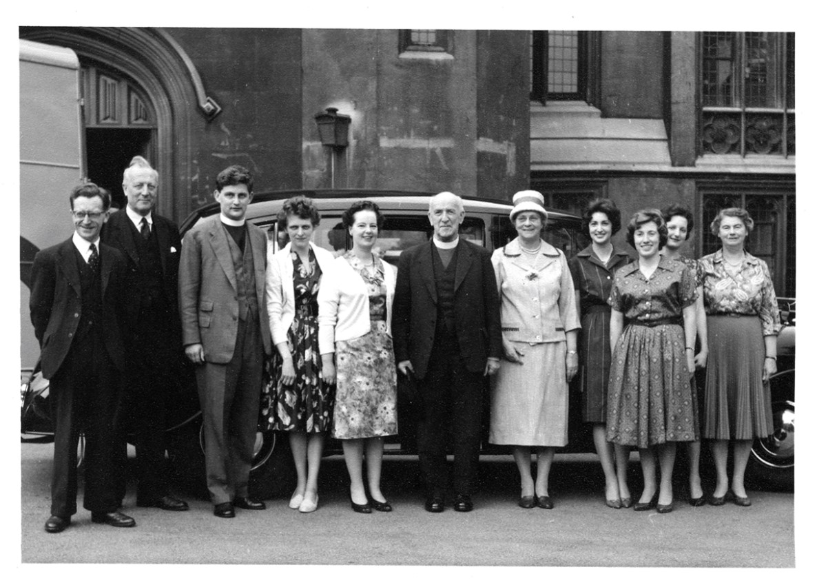 Archbishop Geoffrey Fisher (centre) and his wife Rosamond