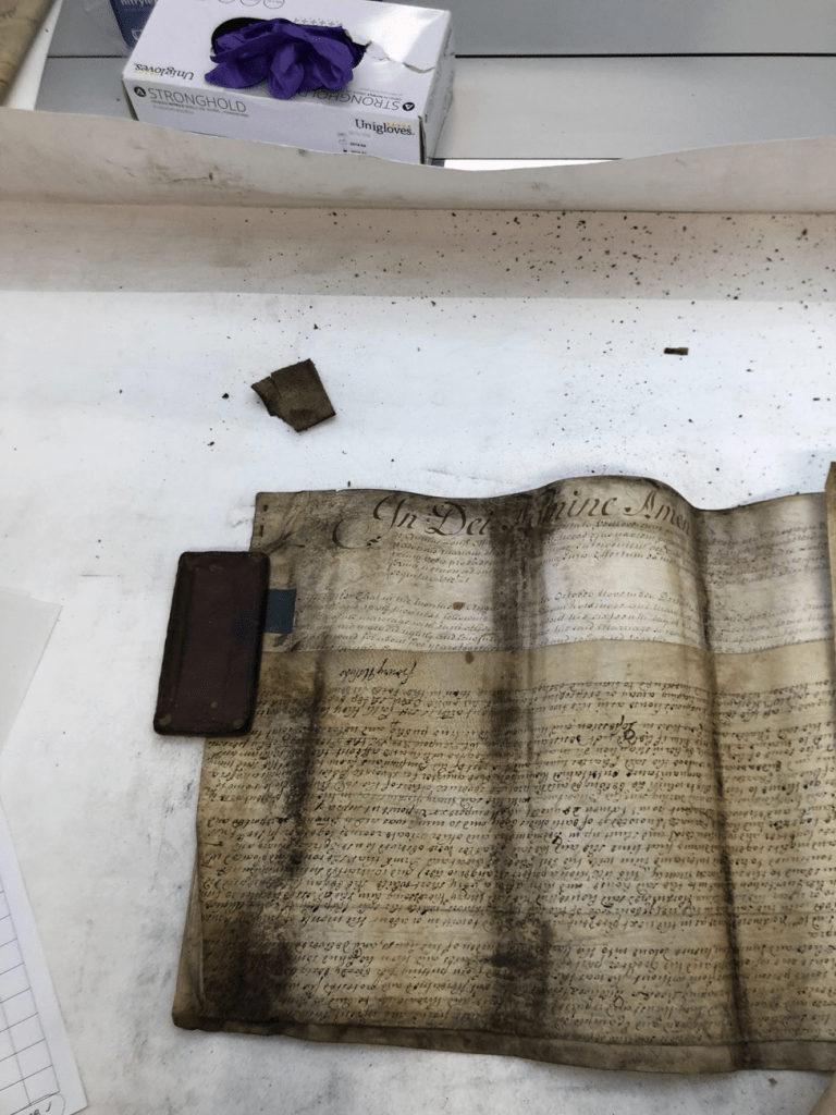  A Court of Arches act book document before cleaning