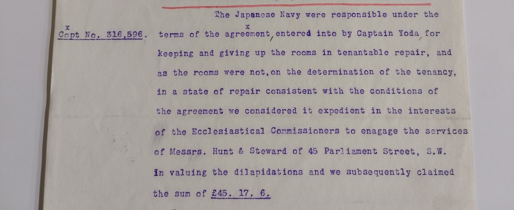 Extract of report regarding Japanese navy
