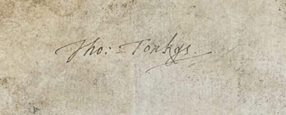 Signature of Thomas Tomkis