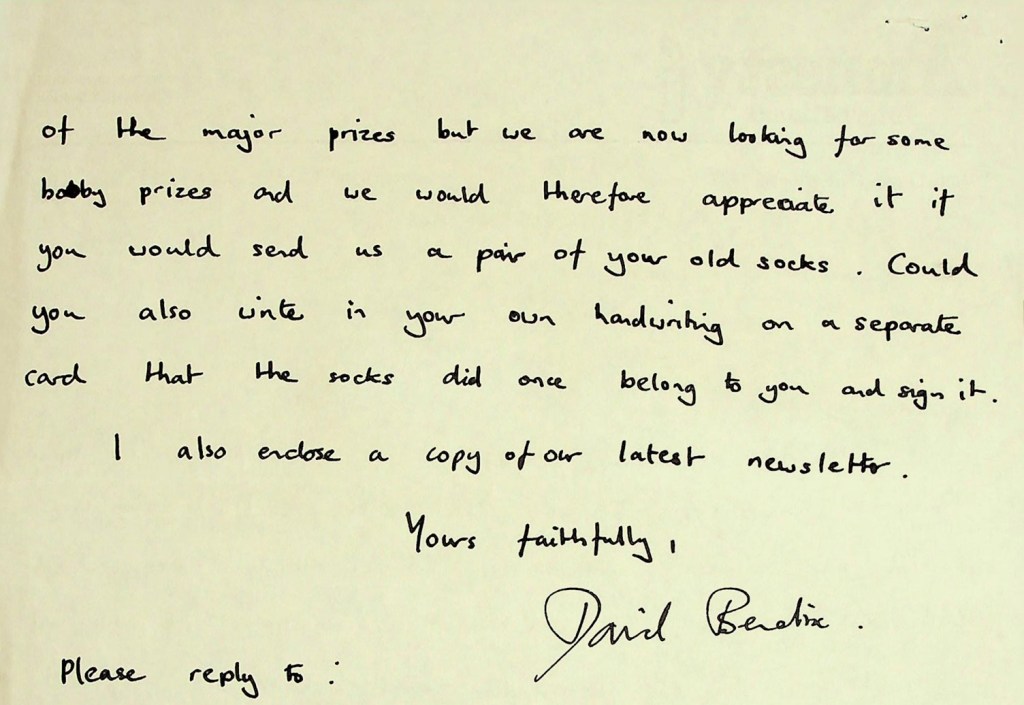 Reverse side of handwritten letter